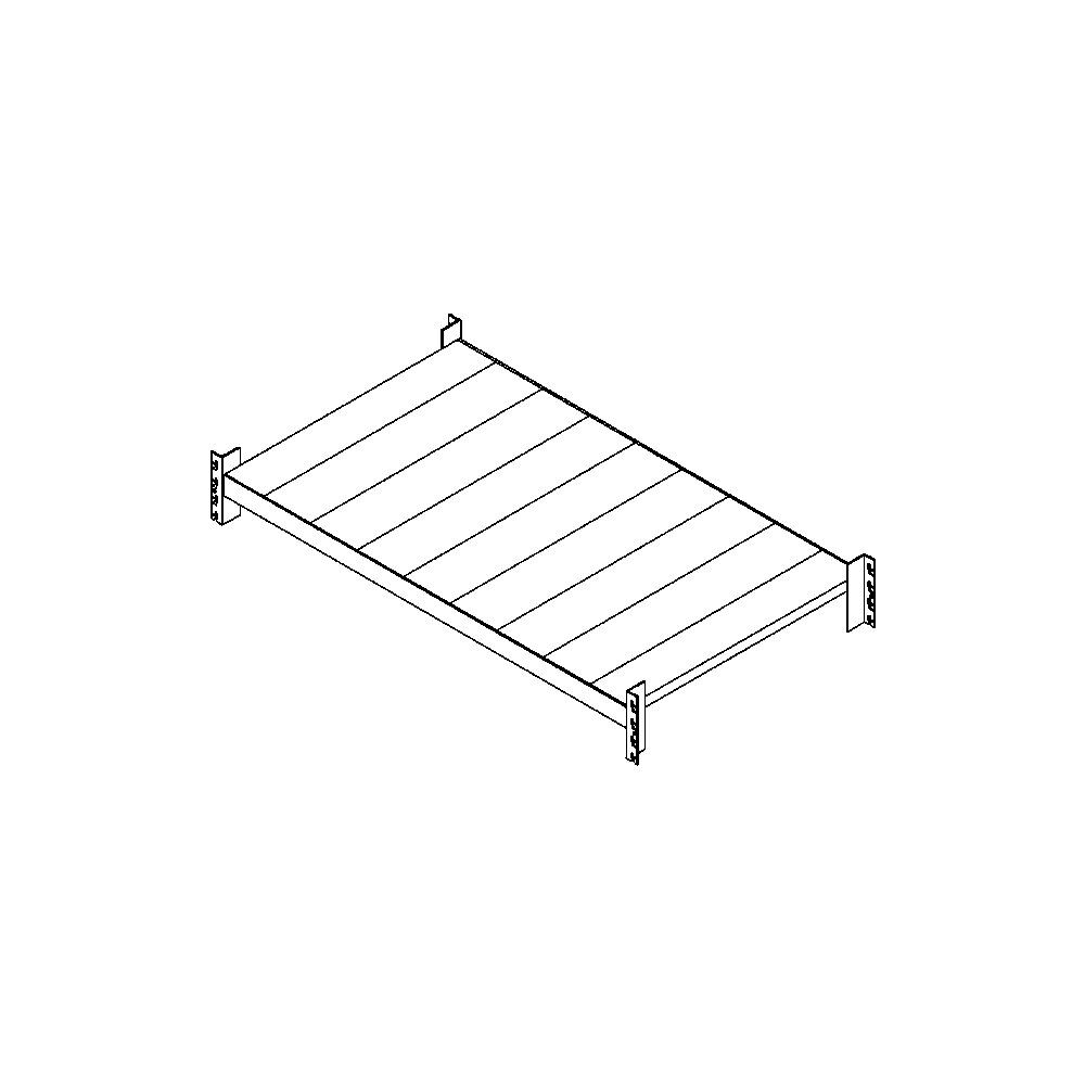 EUROKRAFTpro Weitspannregal-Fachebene komplett mit Einlegeboden Traversenlänge 2200 mm Tiefe 600 mm, Boden verzinkt, grün ähnlich RAL 6011