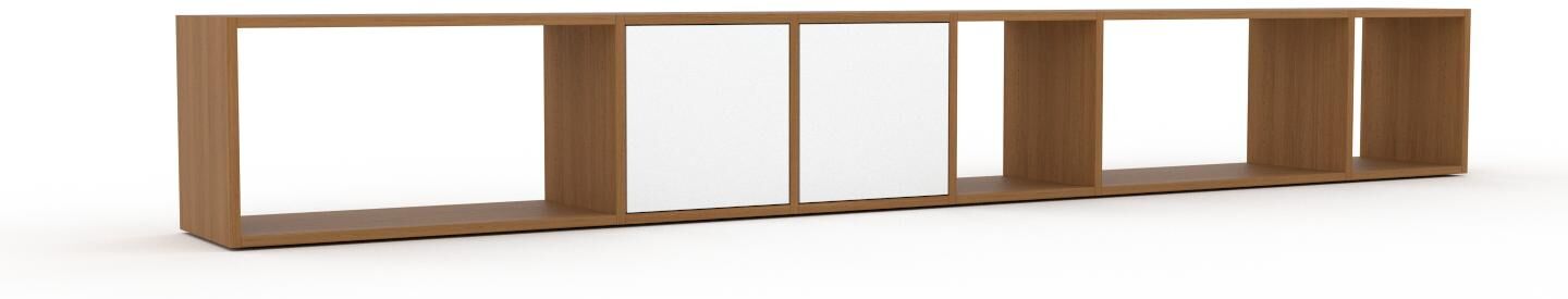 MYCS Lowboard Weiß - Designer-TV-Board: Türen in Weiß - Hochwertige Materialien - 306 x 41 x 35 cm, Komplett anpassbar