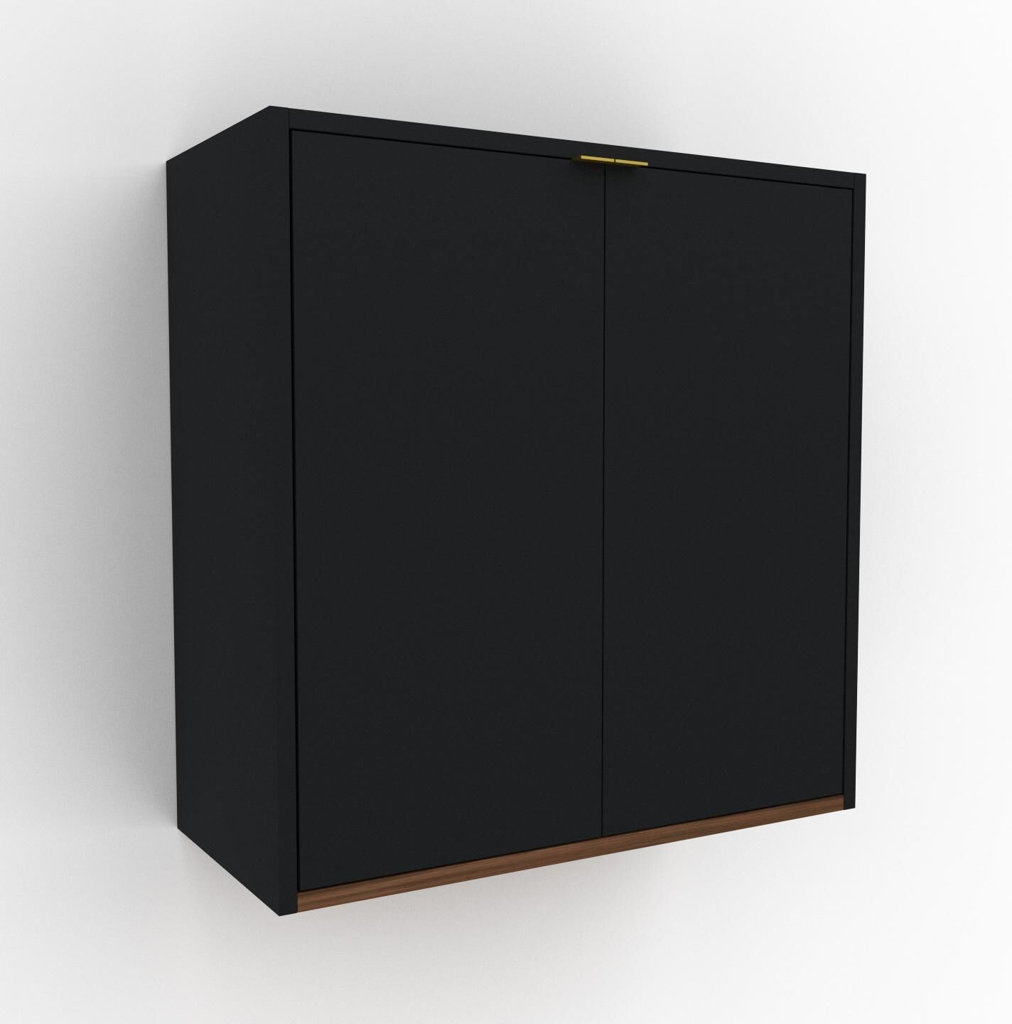 MYCS Hängeschrank Schwarz - Moderner Wandschrank: Türen in Schwarz - 77 x 80 x 35 cm, konfigurierbar