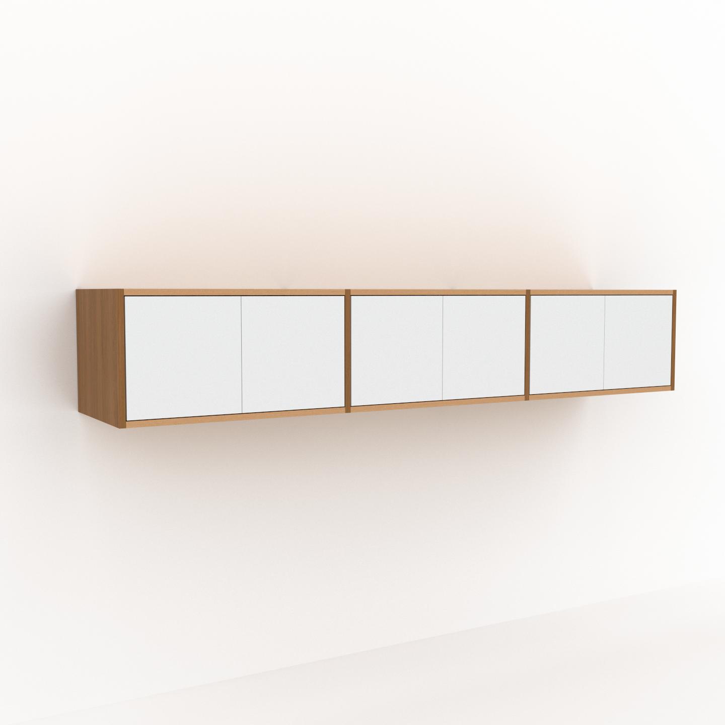 MYCS Hängeschrank Weiß - Moderner Wandschrank: Türen in Weiß - 226 x 41 x 47 cm, konfigurierbar