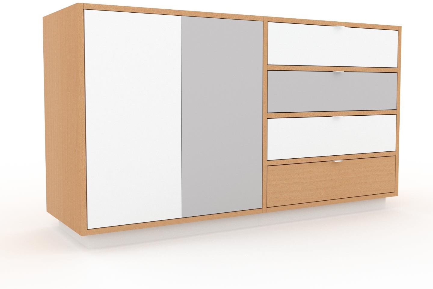 MYCS Sideboard Weiß - Sideboard: Schubladen in Weiß & Türen in Weiß - Hochwertige Materialien - 152 x 85 x 47 cm, konfigurierbar