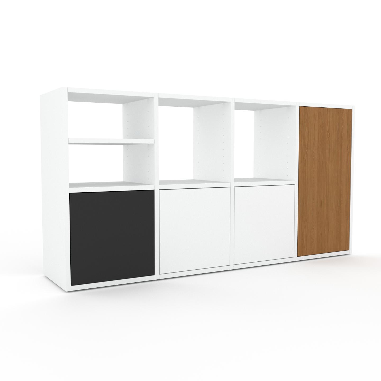 MYCS Sideboard Weiß - Designer-Sideboard: Türen in Weiß - Hochwertige Materialien - 156 x 80 x 35 cm, Individuell konfigurierbar