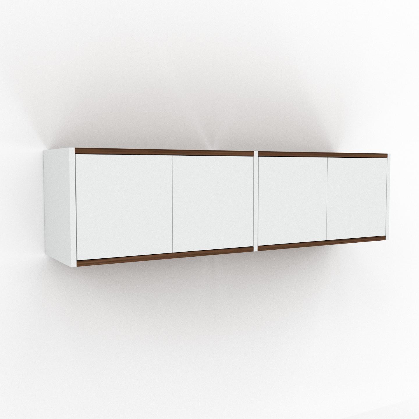 MYCS Hängeschrank Weiß - Moderner Wandschrank: Türen in Weiß - 152 x 41 x 35 cm, konfigurierbar