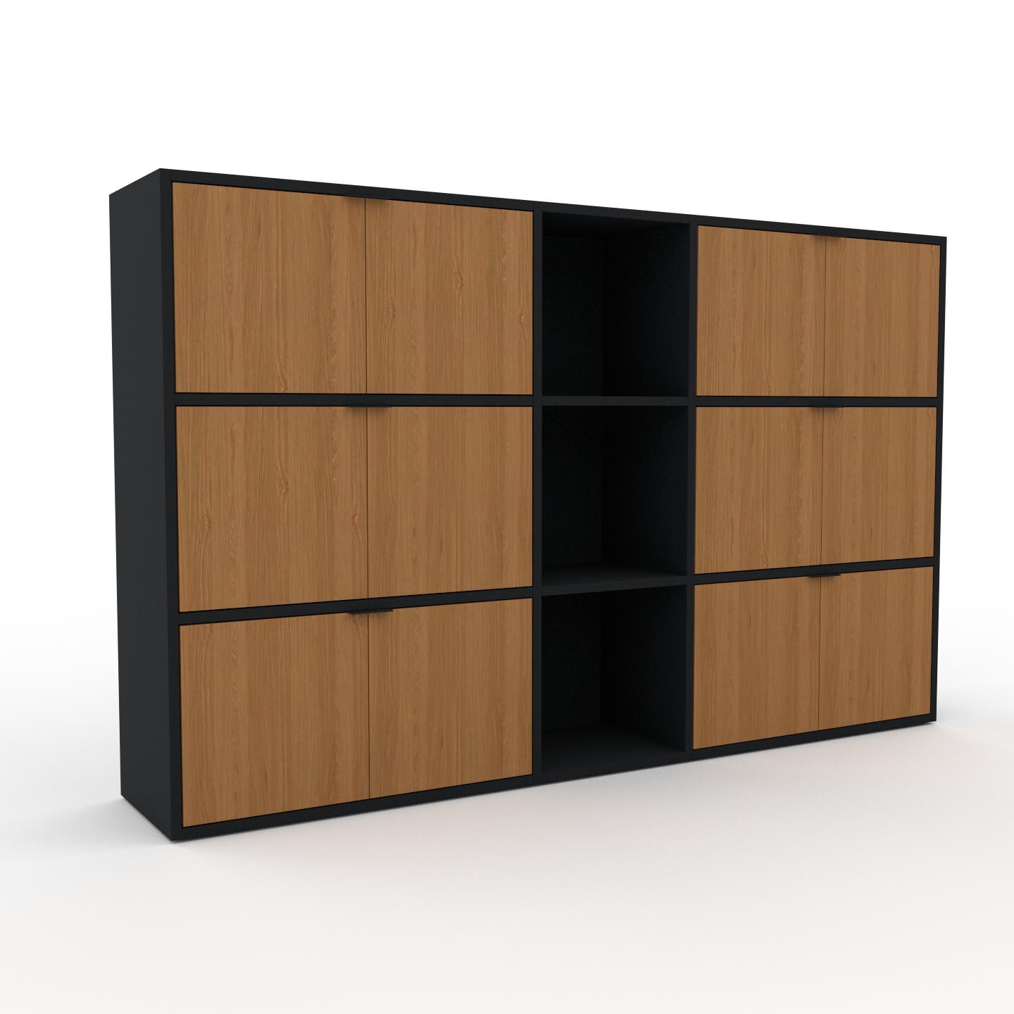 MYCS Aktenregal Eiche - Flexibles Büroregal: Türen in Eiche - Hochwertige Materialien - 190 x 118 x 35 cm, konfigurierbar