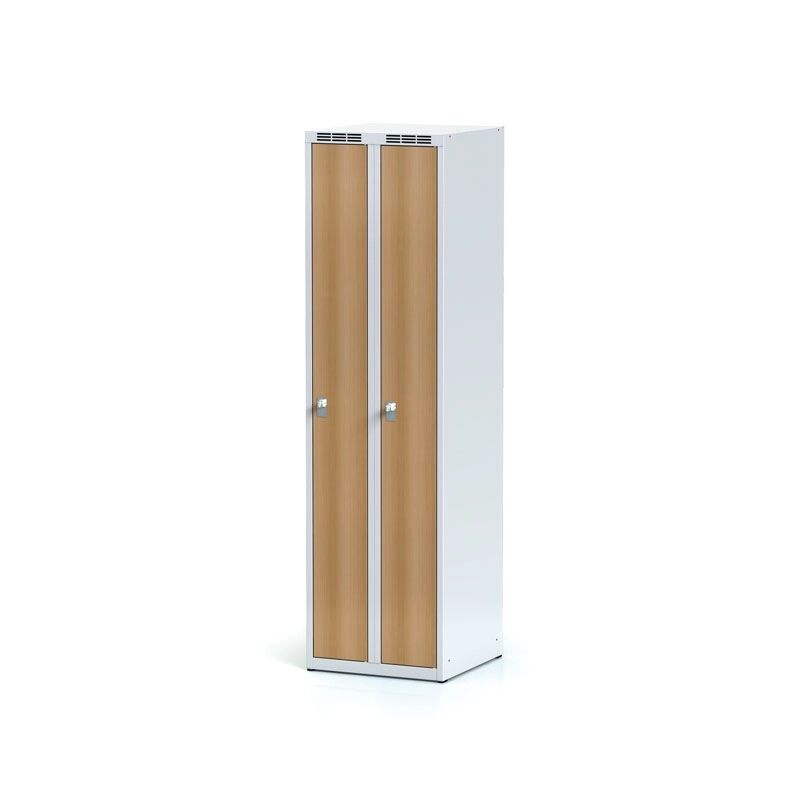Alfa 3 Šatní skříňka zúžená, laminované dveře buk, cylindrický zámek