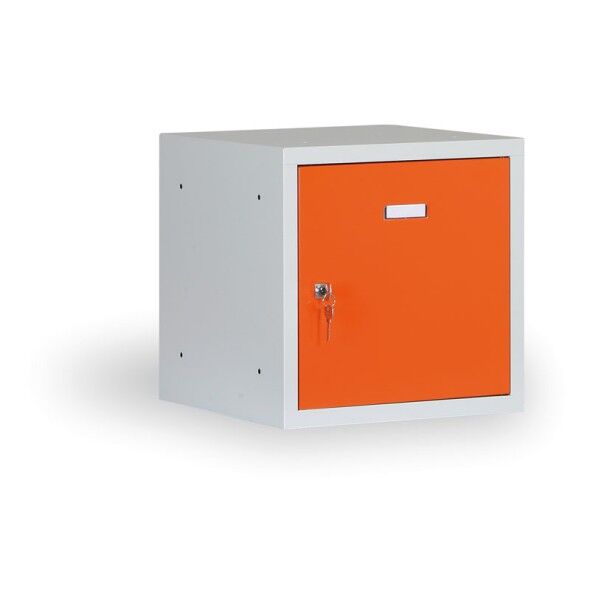 Alfa 3 Šatní skříňka s uzamykatelným boxem 300x300x300 mm, oranžové dveře,