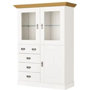 maison bleue Highboard  Florian ¦ weiß ¦ Maße (cm): B: 118,5 H: 163,5