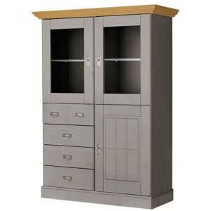 maison bleue Highboard  Florian ¦ grau ¦ Maße (cm): B: 118,5 H: 163,5