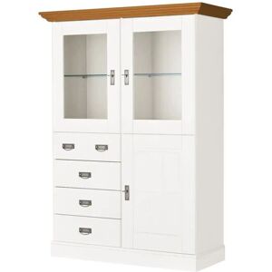 maison bleue Highboard  Florian ¦ weiß ¦ Maße (cm): B: 118,5 H: 163,5