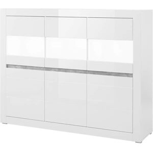 Höffner Highboard  Suavo ¦ weiß ¦ Maße (cm): B: 164 H: 131 T: 42