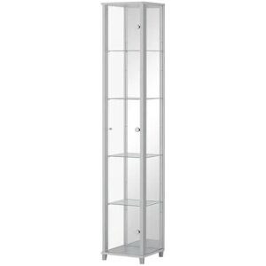 Höffner Vitrine  Cristal ¦ silber ¦ Maße (cm): B: 32 H: 172 T: 33