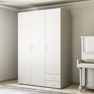 Toscohome Kleiderschrank mit 3 Türen und 2 Schubladen weiß 120x177Hcm - Seba 3