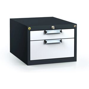 Alfa 3 Antistatischer ESD-Hängekasten für Werkbänke 351 x 480 x 600 mm, 2 Schubladen