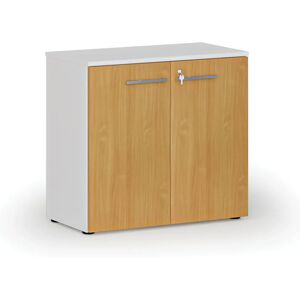 B2B Partner Büroschrank mit Tür PRIMO WHITE, 740 x 800 x 420 mm, Weiß/Buche