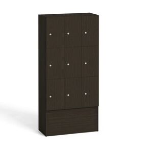 B2B Partner Holz-Schließfachschrank mit Aufbewahrungsboxen, 9 Boxen, Wenge