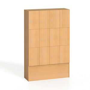 B2B Partner Holzkleiderschrank mit Aufbewahrungsboxen, 12 Boxen, Buche