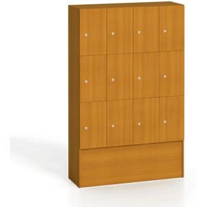 B2B Partner Holzkleiderschrank mit Aufbewahrungsboxen, 12 Boxen, Kirschbaum