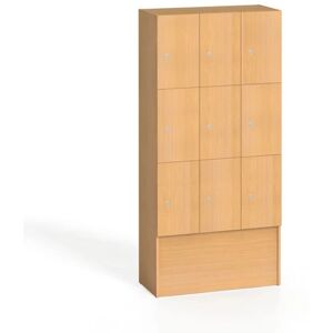 B2B Partner Holzkleiderschrank mit Aufbewahrungsboxen, 9 Boxen, Buche