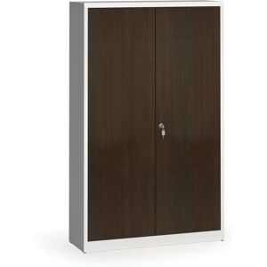 Alfa 3 Metallschrank, Aktenschrank mit lamin. Türen, 1950 x 1200 x 400 mm, RAL 7035/Wenge