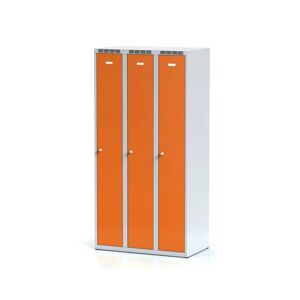 Alfa 3 Metallspind, 3-teilig, orange Tür, Zylinderschloss