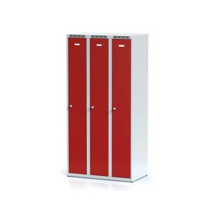 Alfa 3 Metallspind, 3-teilig, rote Tür, Drehriegelschloss
