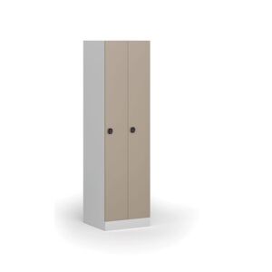B2B Partner Metallspind, schmal, 2-türig, 1850 x 500 x 500 mm, Codeschloss, beige Tür