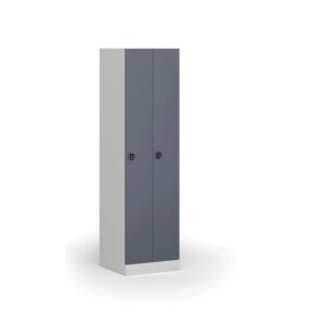 B2B Partner Metallspind, schmal, 2-türig, 1850 x 500 x 500 mm, Codeschloss, dunkelgraue Tür