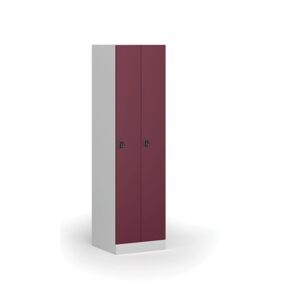 B2B Partner Metallspind, schmal, 2-türig, 1850 x 500 x 500 mm, Codeschloss, rote Tür
