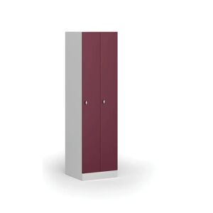 B2B Partner Metallspind, schmal, 2-türig, 1850 x 500 x 500 mm, Drehverschluss, rote Tür