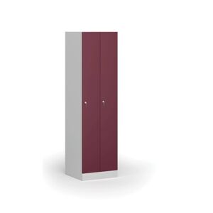 B2B Partner Metallspind, schmal, 2-türig, 1850 x 500 x 500 mm, Zylinderschloss, rote Tür