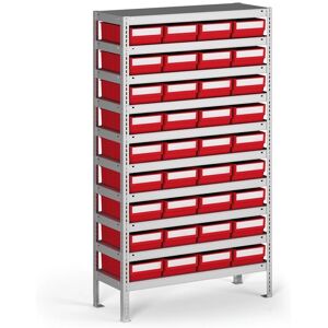 B2B Partner Regal mit Sichtlagerkästen ShelfBox, 1600 x 800 x 400 mm, 36x Typ E