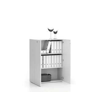 PLAN SEGMENT Bürounterschrank, abschließbar, 2 Einlegeböden, 840 x 370 x 1140 mm, weiß