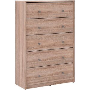 Schubkastenkommode HOME AFFAIRE Sideboards Gr. B/H/T: 72,4 cm x 108,1 cm x 29,8 cm, 5, braun (walnussfarben) Schubladenkommoden Mit viel Stauraum, graue Knopfgriffe, 72,4 x 108,1 29,8 cm