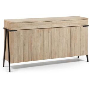 Pharao24.de Wohnzimmer Sideboard aus Akazie hell Metall