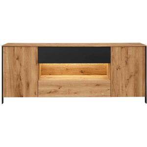 Pharao24.de Esszimmersideboard aus Wildeiche Massivholz LED Beleuchtung