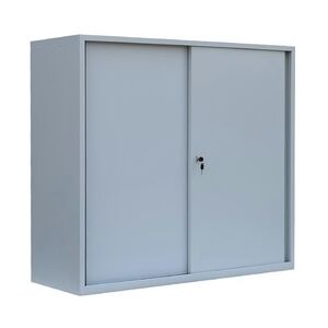 Schiebetürenschrank  Büro Aktenschrank Sideboard aus Stahl grau 1090 x 1200 x 450 mm (H x B x T) 550145