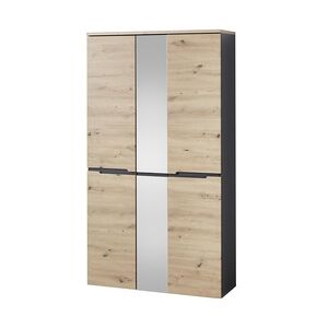 InnoStyle Dielenschrank Memphis 3-türig mit Spiegel Artisan Eiche Graphit