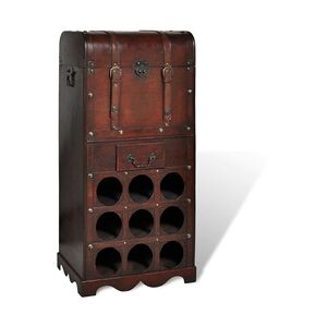 vidaXL Holz-Flaschenregal für 9 Flaschen mit Aufbewahrungstruhe