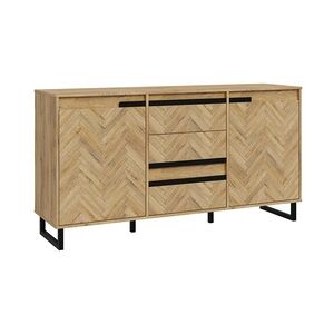 Forte Sideboard Kommode SOLLETICO Optik: Bartex-Eiche mit Fischgrät-Design