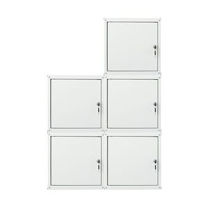 PROREGAL Mega Deal 5x Schließfachwürfel Cubic, HxBxT 35x35x35cm, Grau, Spind Spindschrank Schließfachschrank Schließfachgarderobe Metall