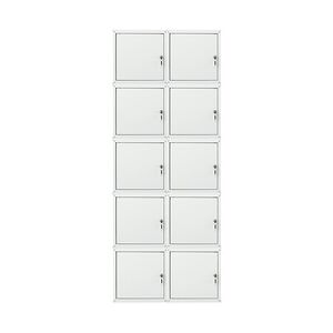 PROREGAL Mega Deal 10x Schließfachwürfel Cubic, HxBxT 35x35x35cm, Grau, Spind Spindschrank Schließfachschrank Schließfachgarderobe Metall