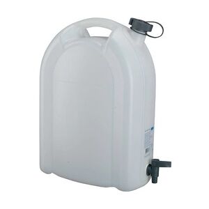 Wasserkanister 20L weiß stapelbar PE mit Ablasshahn