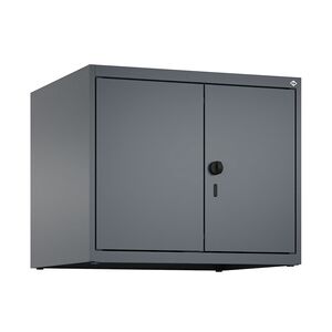 C+P Doppelter Aufsatzschrank Classic PLUS, 2 Abteile, HxBxT 50x60x50cm, Sicherheitsdrehriegel, Anthrazit von PROREGAL