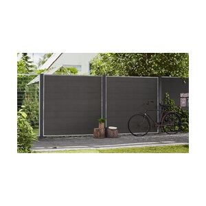 meingartenversand.de Plus WPC Sichtschutzzaun Futura - Zaunelement in Anthrazit -  180 x 180 cm