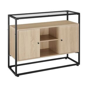 tectake Sideboard Oldham 100x38x80,5cm - Industrial Holz hell, Eiche Sonoma