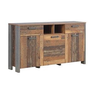 Sideboard CLIF 3 Türen 2 Schubladen Optik: Old Wood Vintage von Forte