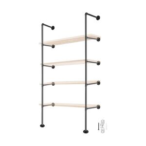 VEVOR 3 Stk. Retro Industrial Wandhalterung Eisen Regal Rohre 34x176 cm Rohr Regal 5 Stufen industrielle Wandregal insgesamt 100 kg Tragfähigkeit ideal für Küche Bad Schlafzimmer Wohnzimmer Büro