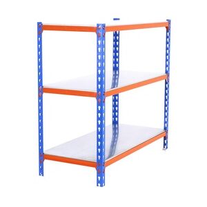 PROREGAL Schwerlastregal BABY METAL SHARK   HxBxT 90x110x50cm   Fachlast 200kg   Blau-Orange   Regal Standregal Werkstattregal Lagerregal