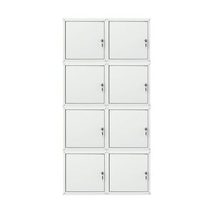 PROREGAL Mega Deal 8x Schließfachwürfel Cubic, HxBxT 35x35x35cm, Grau, Spind Spindschrank Schließfachschrank Schließfachgarderobe Metall