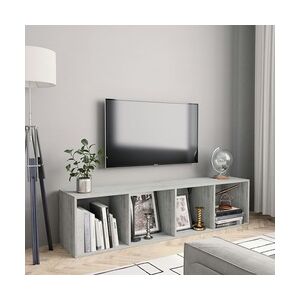 vidaXL Bücherregal/TV-Schrank Betongrau 143×30×36 cm